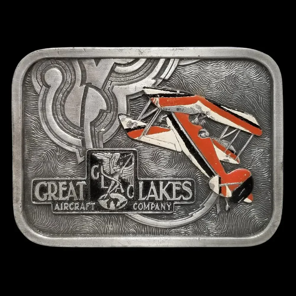 Belt Buckle 1976 GLAC‎ Great Lakes Aircraft Company 2T-1A Sport Trainer biplane